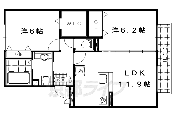 CASAPASO(2LDK/2階)の間取り写真