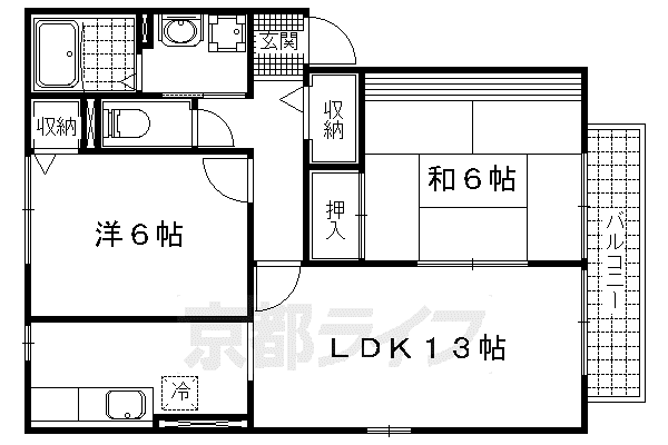 モンテカンパーニャC棟(2LDK/1階)の間取り写真