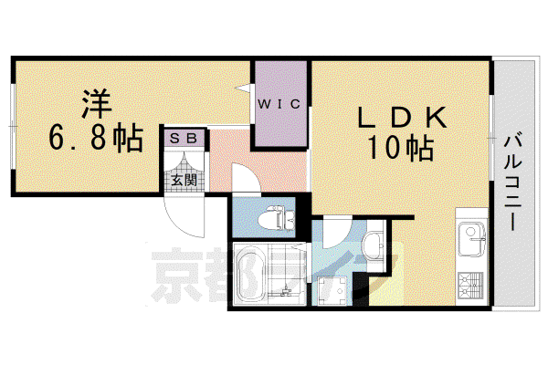 近鉄京都線 竹田駅(京都) 徒歩11分 3階建 築12年(1LDK/2階)の間取り写真