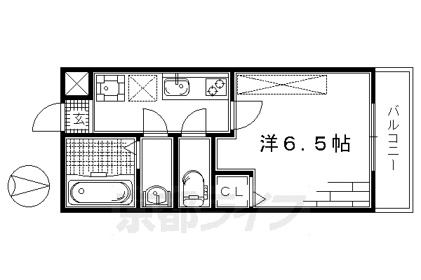 京阪電気鉄道京阪線 中書島駅 徒歩3分 4階建 築11年(1K/4階)の間取り写真