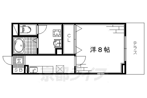 ロゼクリスタ2(1K/1階)の間取り写真