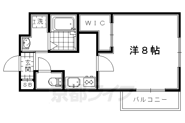 京阪電気鉄道京阪線 中書島駅 徒歩2分 5階建 築11年(1K/1階)の間取り写真