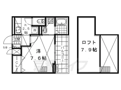 京阪電気鉄道京阪線 藤森駅 徒歩8分 3階建 築10年(1K/3階)の間取り写真