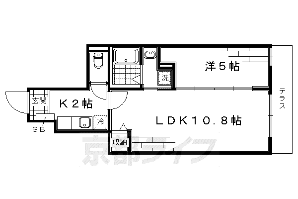 京阪電気鉄道京阪線 中書島駅 徒歩30分 3階建 築10年(2K/1階)の間取り写真