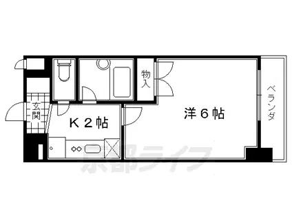 京都市烏丸線 くいな橋駅 徒歩8分 5階建 築10年(1K/4階)の間取り写真