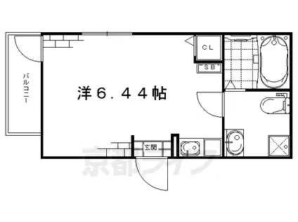 KYOTO HOUSEくいな橋(ワンルーム/3階)の間取り写真