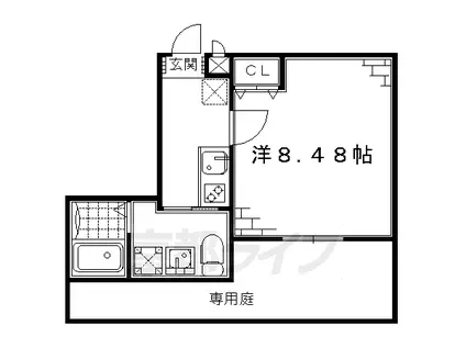 ASフラッティ竹田(1K/1階)の間取り写真
