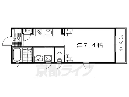 シャーメゾン深草(1K/1階)の間取り写真