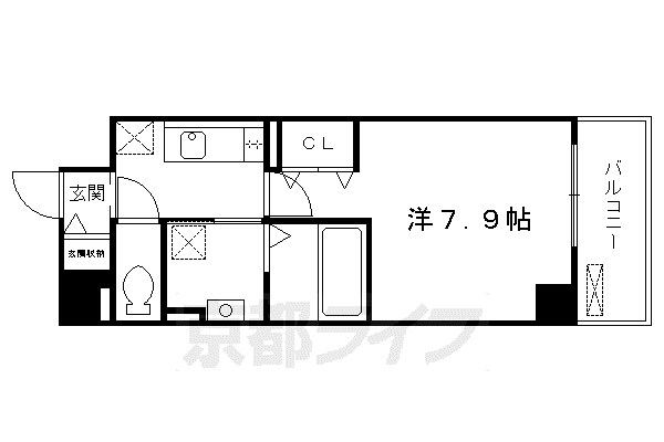 京阪電気鉄道京阪線 中書島駅 徒歩30分 4階建 築10年(1K/2階)の間取り写真