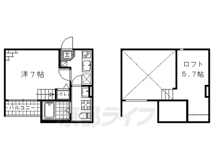 京阪電気鉄道京阪線 墨染駅 徒歩8分 2階建 築8年(1K/1階)の間取り写真