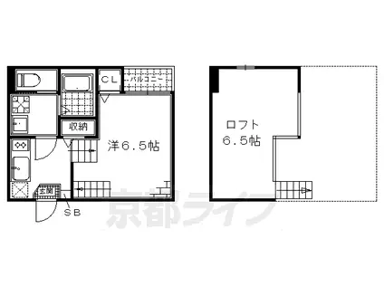 京阪電気鉄道京阪線 淀駅 徒歩7分 2階建 築8年(1K/1階)の間取り写真
