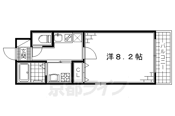 京阪電気鉄道京阪線 丹波橋駅 徒歩7分 5階建 築9年(1K/5階)の間取り写真
