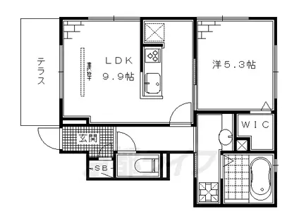 ウノアルボル(1LDK/1階)の間取り写真