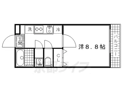 京阪電気鉄道京阪線 藤森駅 徒歩6分 3階建 築7年(1K/2階)の間取り写真