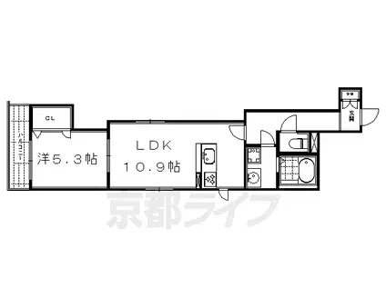 シャーメゾン柳八幡町(1LDK/2階)の間取り写真