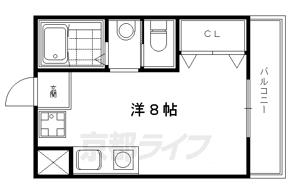 阪急電鉄京都線 大宮駅(京都) 徒歩9分 3階建 築40年(ワンルーム/2階)の間取り写真