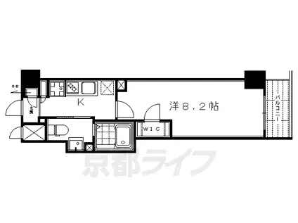京都市東西線 東山駅(京都) 徒歩3分 5階建 築11年(1K/1階)の間取り写真
