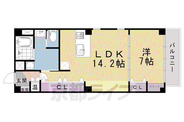 MORE河原町Ⅱ(1LDK/3階)の間取り写真