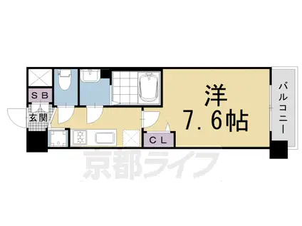 プレサンス京都天使突抜 奏(1K/4階)の間取り写真