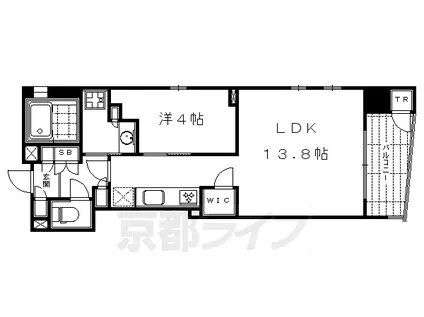 京阪電気鉄道京阪線 清水五条駅 徒歩4分 11階建 築10年(1LDK/9階)の間取り写真