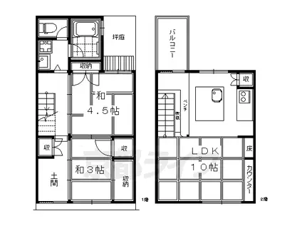 京都市東西線 二条城前駅 徒歩5分 2階建 築99年(2LDK)の間取り写真