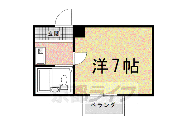 フジハイツ(1K/3階)の間取り写真