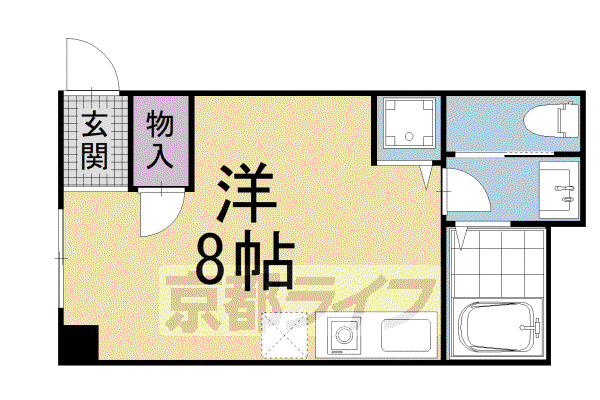 京阪電気鉄道京阪線 祇園四条駅 徒歩6分 3階建 築38年(ワンルーム/3階)の間取り写真
