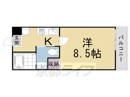 フォルビート五条(1K/2階)の間取り写真