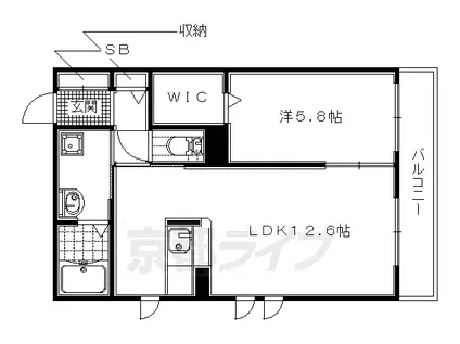 シャーメゾン宇治神明(1LDK/3階)の間取り写真