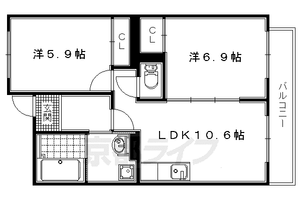 サン・グリーン・ハウス(2LDK/2階)の間取り写真