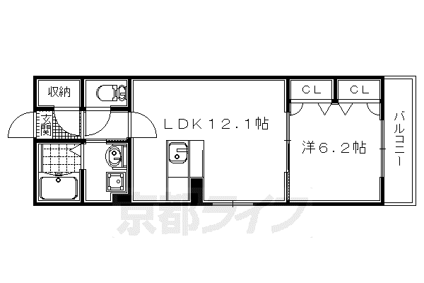 エルステ巨椋(1LDK/2階)の間取り写真
