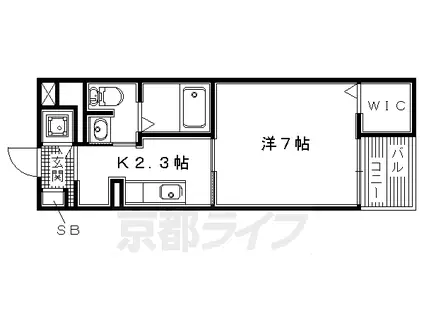 近鉄京都線 小倉駅(京都) 徒歩9分 4階建 築8年(1K/4階)の間取り写真
