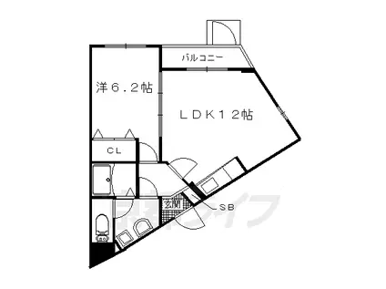 近鉄京都線 久津川駅 徒歩4分 2階建 築10年(1LDK/2階)の間取り写真