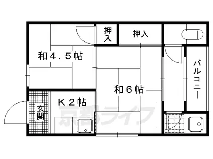 岡本荘(2K/1階)の間取り写真