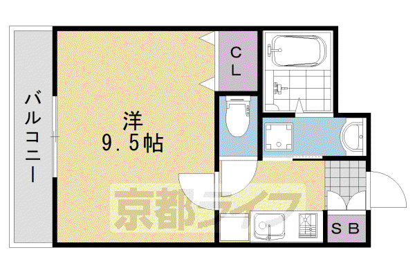 シャルレ14番館(1K/5階)の間取り写真