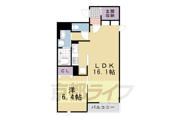 ベルヴェル(1LDK/2階)の間取り写真