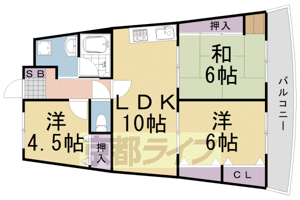 イスターナ今井(3LDK/7階)の間取り写真