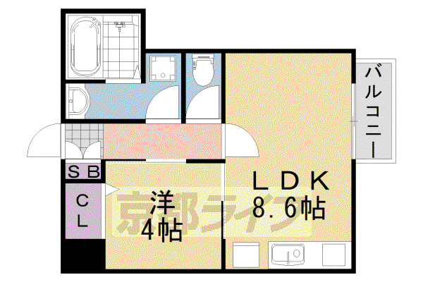 フォース桂(1LDK/2階)の間取り写真
