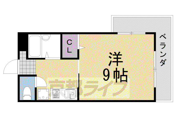 イシムラビル(1K/2階)の間取り写真