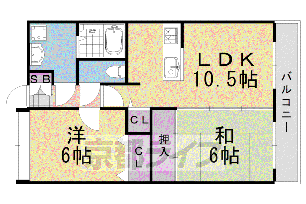 OTTO PIANI(2LDK/6階)の間取り写真