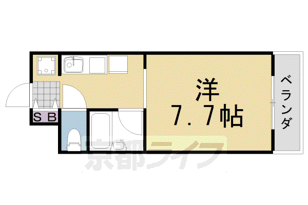 コンフォール中川(1K/3階)の間取り写真