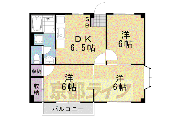 カーム小川(3DK/2階)の間取り写真