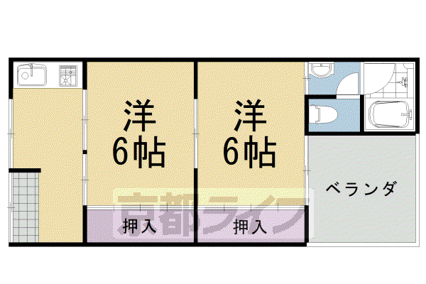千々川マンション(2DK/3階)の間取り写真