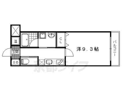 ペラパラス5(1K/3階)の間取り写真