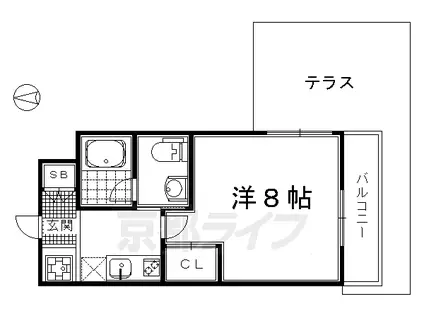 シエルコート紫野2(1K/1階)の間取り写真