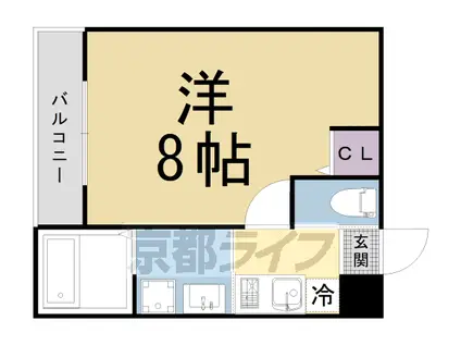 京都市烏丸線 鞍馬口駅 徒歩4分 4階建 築10年(1K/3階)の間取り写真