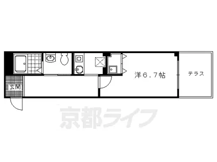 京都市烏丸線 鞍馬口駅 徒歩5分 3階建 築8年(1K/1階)の間取り写真