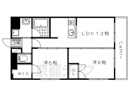 京阪電気鉄道鴨東線 出町柳駅 徒歩7分 3階建 築7年(2LDK/2階)の間取り写真