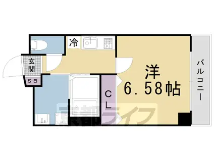 京都市烏丸線 鞍馬口駅 徒歩5分 3階建 築7年(1K/3階)の間取り写真