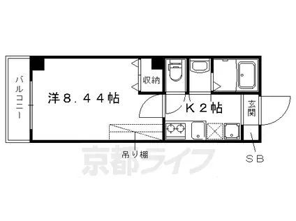 京都市烏丸線 今出川駅 徒歩18分 5階建 築7年(1K/5階)の間取り写真